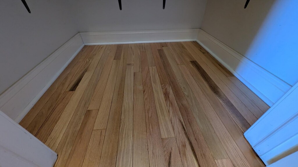 floors in closet after refinishing