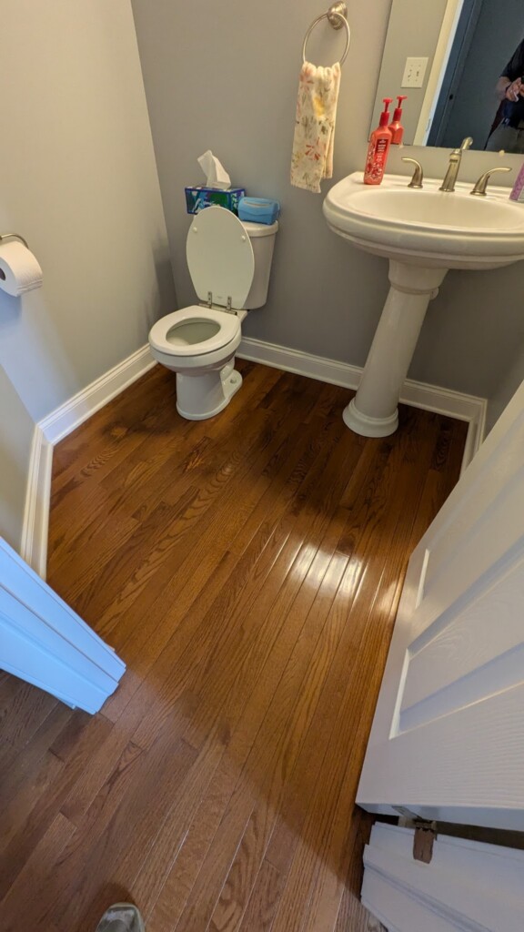 half bath hardwood floors