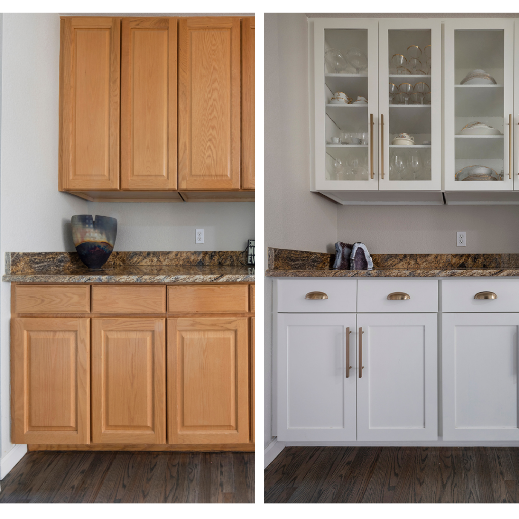 cabinet refacing before and after