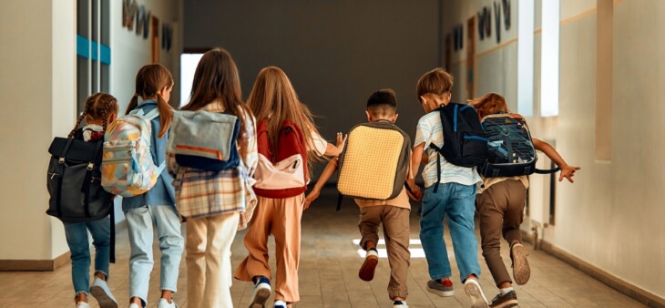 Children learning in a school classroom