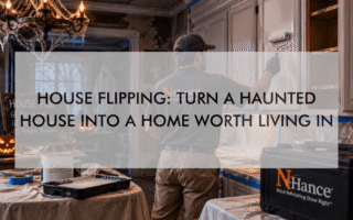 NH Greenville Oct 26 Pin (1) a feature image that says, House Flipping: Turn a Haunted House Into a Home Worth Living In